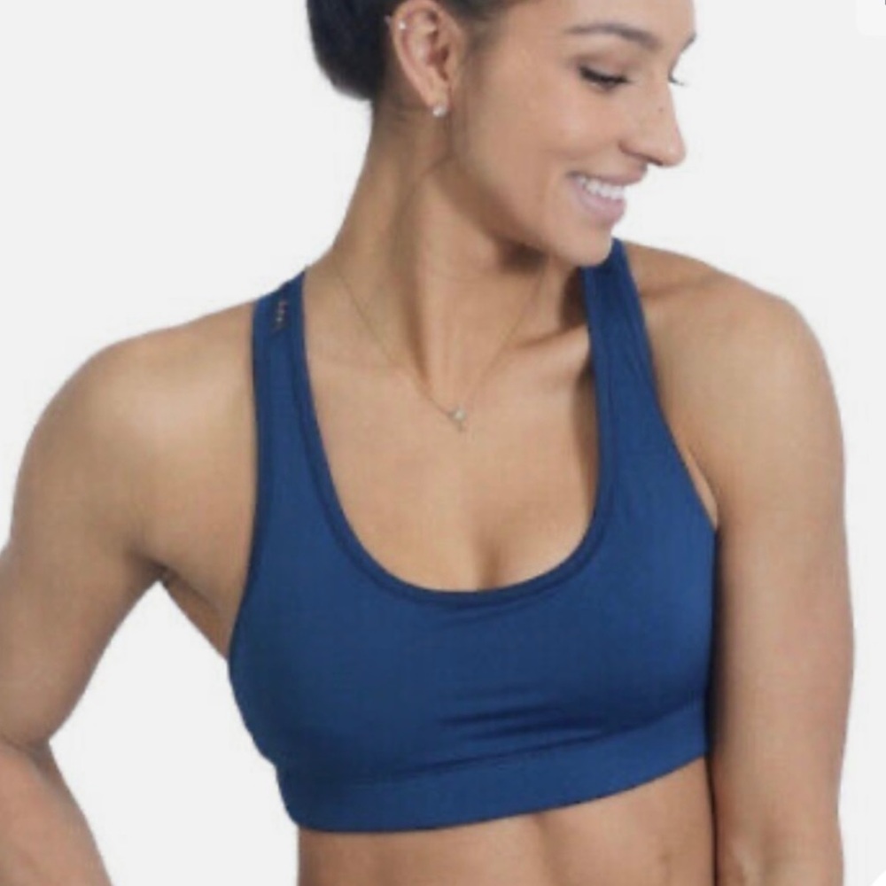 Zyia Active crochet sports bra blue